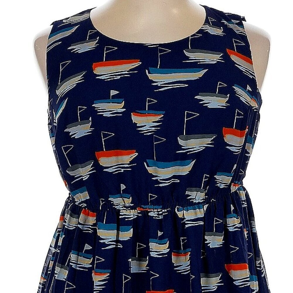 NEW ModCloth "Sailboat Ships Surprise" Essential Midi Dress - Picture 2 of 5